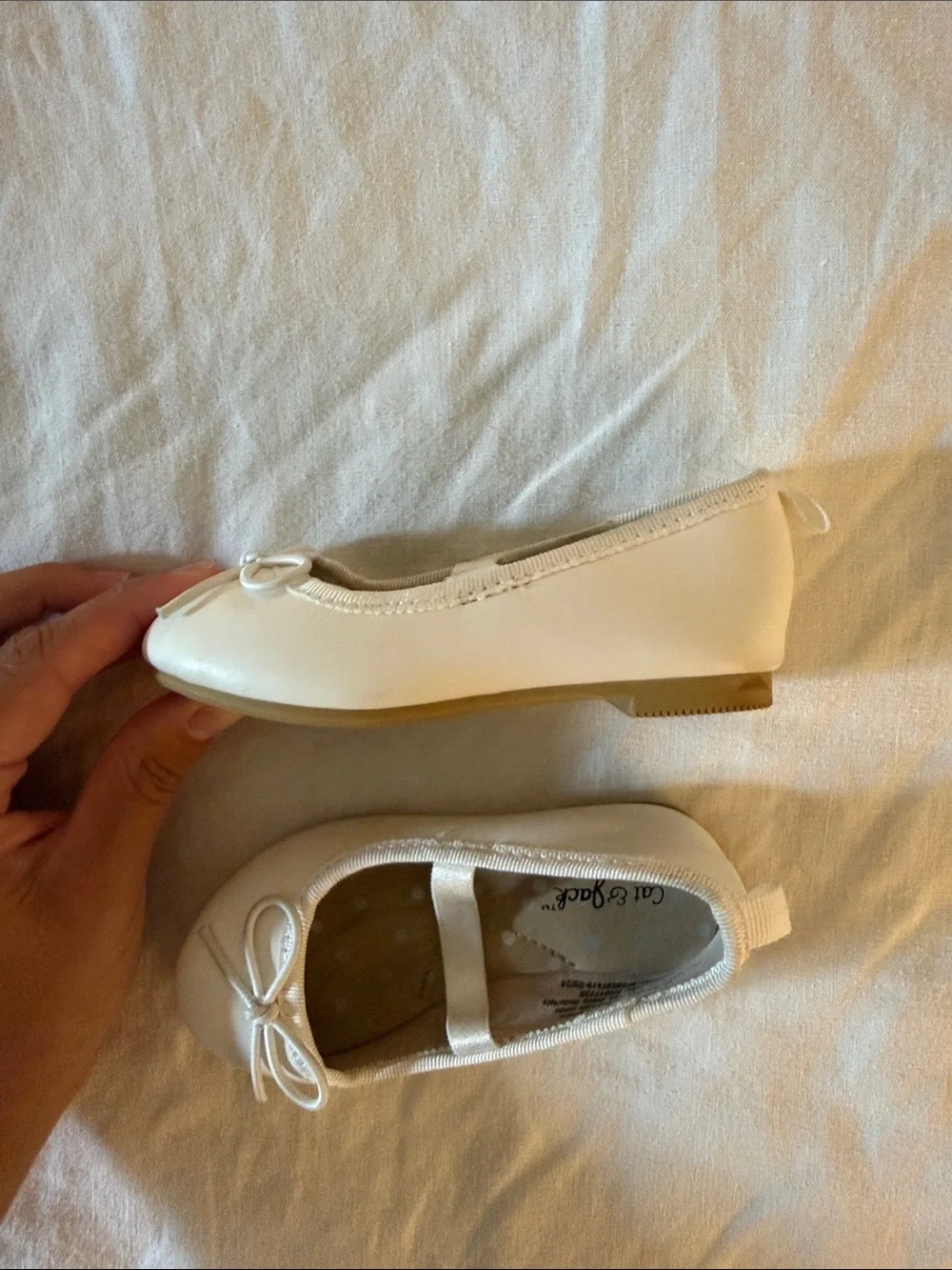 Cat & Jack White Bow Mary Jane Ballet Flats